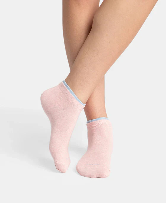Jockey 7491 Women's Compact Cotton Stretch Solid Low Show Socks with StayFresh Treatment