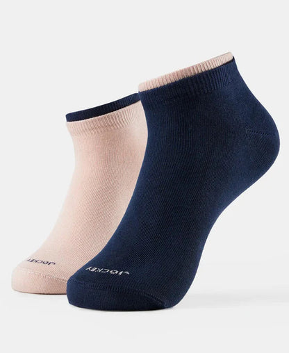 Jockey 7491 Women's Compact Cotton Stretch Solid Low Show Socks with StayFresh Treatment