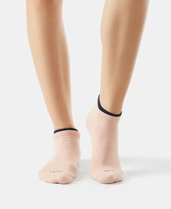 Jockey 7491 Women's Compact Cotton Stretch Solid Low Show Socks with StayFresh Treatment