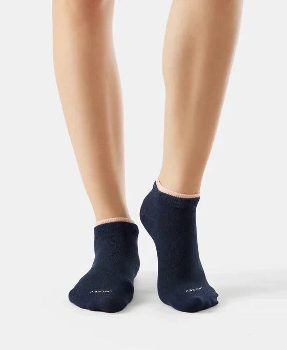 Jockey 7491 Women's Compact Cotton Stretch Solid Low Show Socks with StayFresh Treatment
