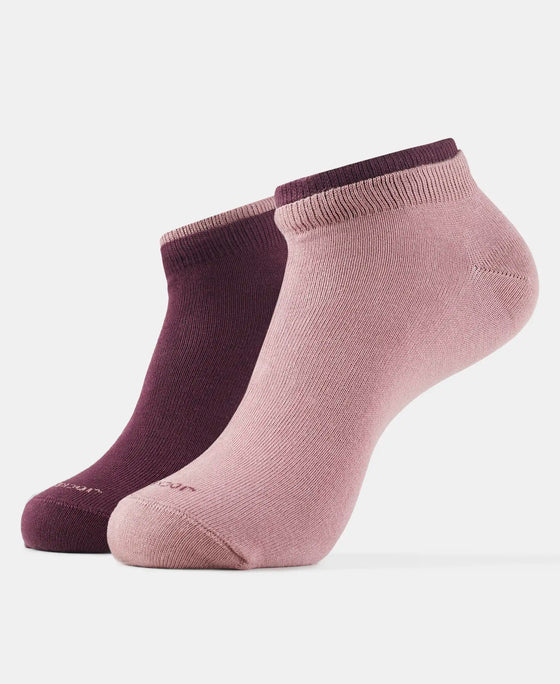 Jockey 7491 Women's Compact Cotton Stretch Solid Low Show Socks with StayFresh Treatment