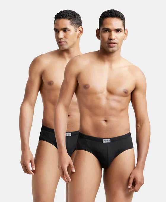 Jockey 8035 Men's Super Combed Cotton Solid Brief with Ultrasoft Concealed Waistband-(pack of 2)