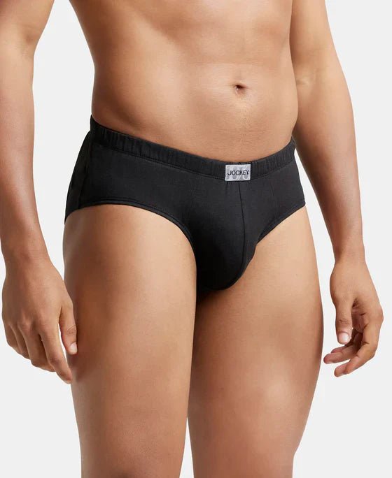Jockey 8035 Men's Super Combed Cotton Solid Brief with Ultrasoft Concealed Waistband-(pack of 2)