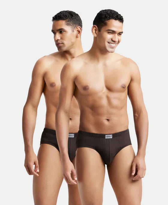 Jockey 8035 Men's Super Combed Cotton Solid Brief with Ultrasoft Concealed Waistband-(pack of 2)