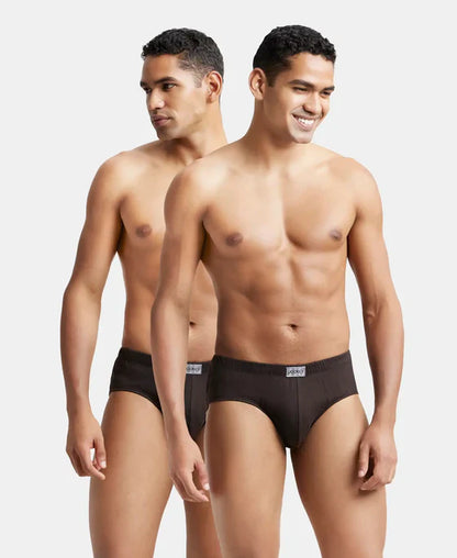Jockey 8035 Men's Super Combed Cotton Solid Brief with Ultrasoft Concealed Waistband-(pack of 2)