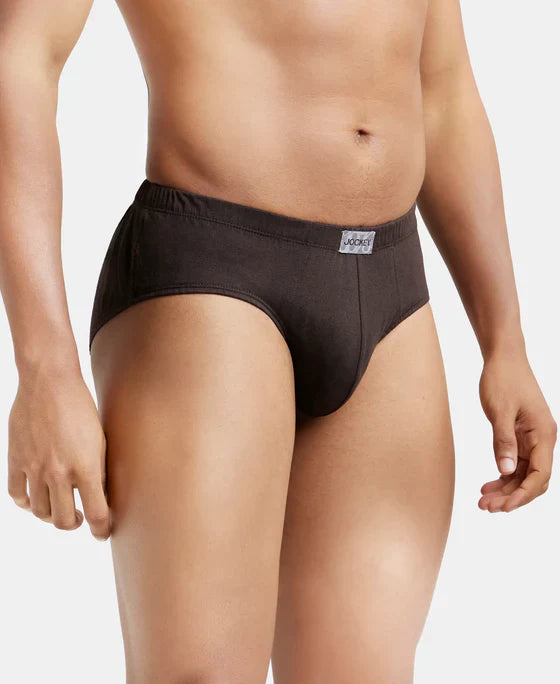 Jockey 8035 Men's Super Combed Cotton Solid Brief with Ultrasoft Concealed Waistband-(pack of 2)