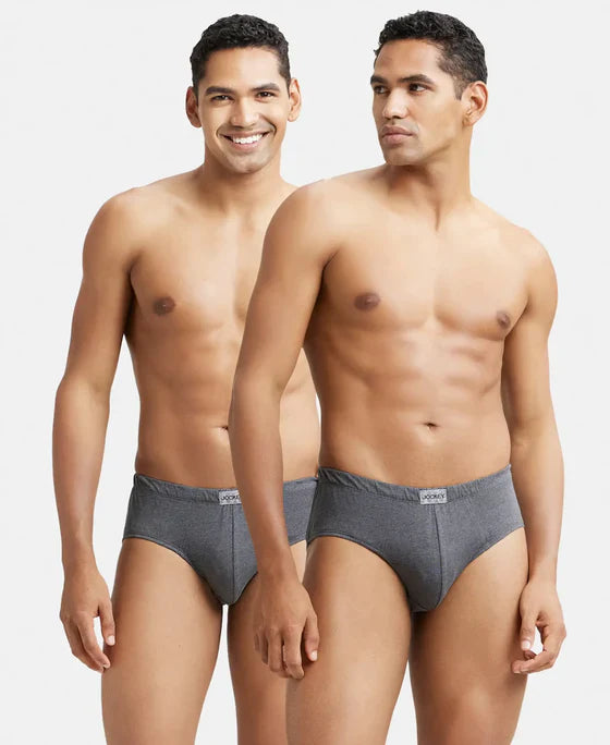 Jockey 8035 Men's Super Combed Cotton Solid Brief with Ultrasoft Concealed Waistband-(pack of 2)