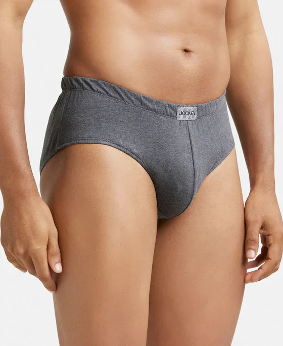 Jockey 8035 Men's Super Combed Cotton Solid Brief with Ultrasoft Concealed Waistband-(pack of 2)