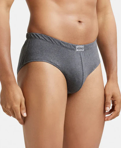 Jockey 8035 Men's Super Combed Cotton Solid Brief with Ultrasoft Concealed Waistband-(pack of 2)