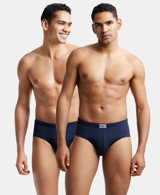 Jockey 8035 Men's Super Combed Cotton Solid Brief with Ultrasoft Concealed Waistband-(pack of 2)
