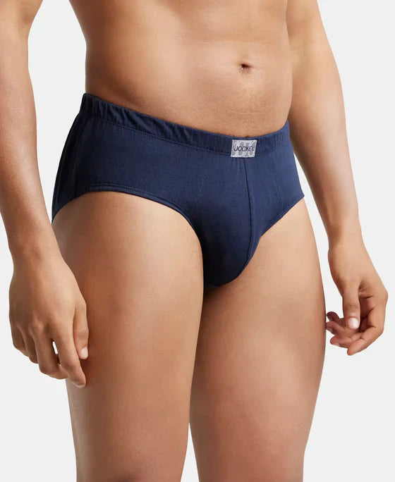 Jockey 8035 Men's Super Combed Cotton Solid Brief with Ultrasoft Concealed Waistband-(pack of 2)