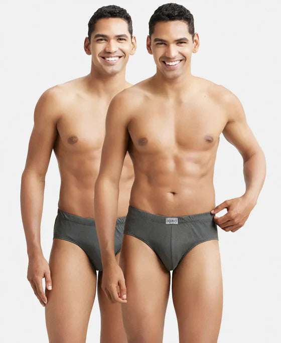 Jockey 8035 Men's Super Combed Cotton Solid Brief with Ultrasoft Concealed Waistband-(pack of 2)