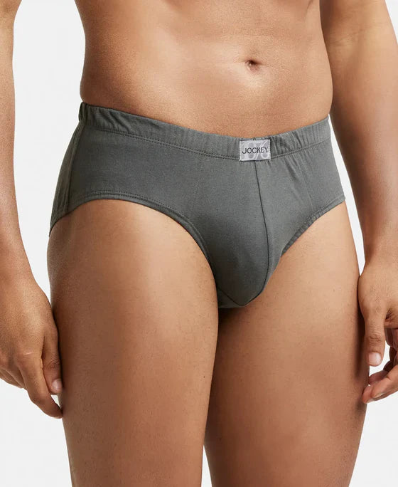 Jockey 8035 Men's Super Combed Cotton Solid Brief with Ultrasoft Concealed Waistband-(pack of 2)