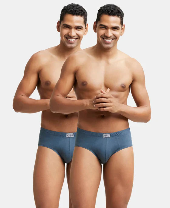 Jockey 8035 Men's Super Combed Cotton Solid Brief with Ultrasoft Concealed Waistband-(pack of 2)