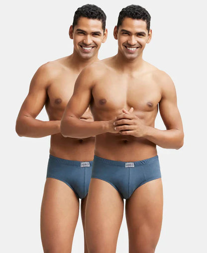 Jockey 8035 Men's Super Combed Cotton Solid Brief with Ultrasoft Concealed Waistband-(pack of 2)