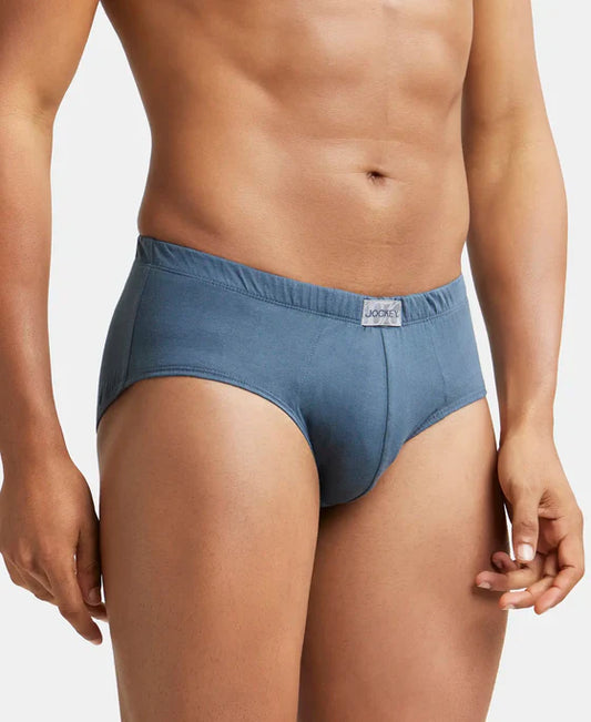 Jockey 8035 Men's Super Combed Cotton Solid Brief with Ultrasoft Concealed Waistband-(pack of 2)
