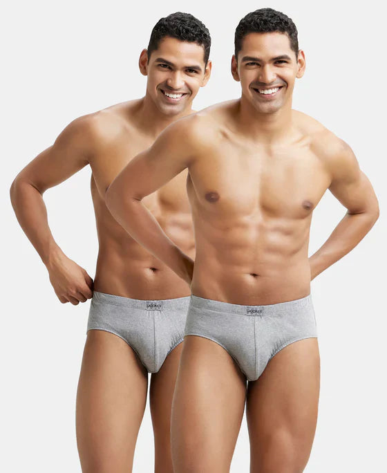 Jockey 8035 Men's Super Combed Cotton Solid Brief with Ultrasoft Concealed Waistband-(pack of 2)