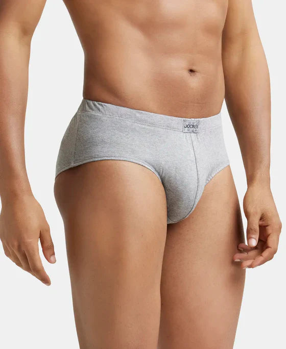 Jockey 8035 Men's Super Combed Cotton Solid Brief with Ultrasoft Concealed Waistband-(pack of 2)