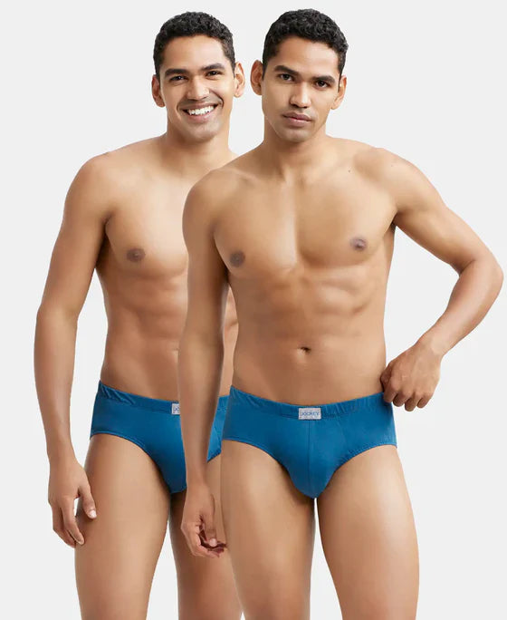 Jockey 8035 Men's Super Combed Cotton Solid Brief with Ultrasoft Concealed Waistband-(pack of 2)