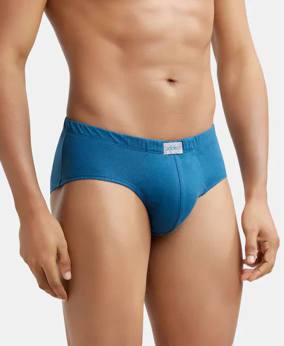 Jockey 8035 Men's Super Combed Cotton Solid Brief with Ultrasoft Concealed Waistband-(pack of 2)