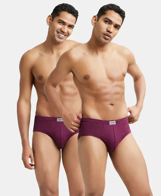 Jockey 8035 Men's Super Combed Cotton Solid Brief with Ultrasoft Concealed Waistband-(pack of 2)
