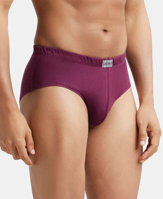 Jockey 8035 Men's Super Combed Cotton Solid Brief with Ultrasoft Concealed Waistband-(pack of 2)