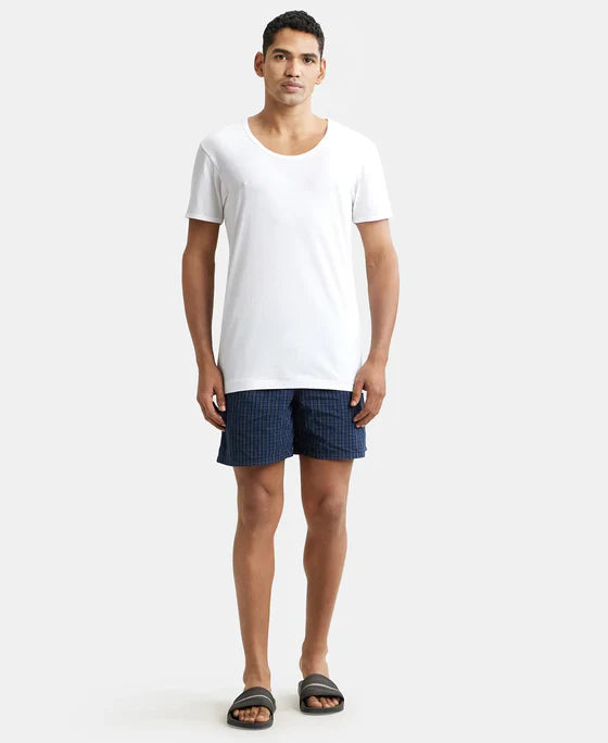 Jockey 8817 Men's Super Combed Cotton Round Neck Half Sleeved Vest (Pack Of 2)