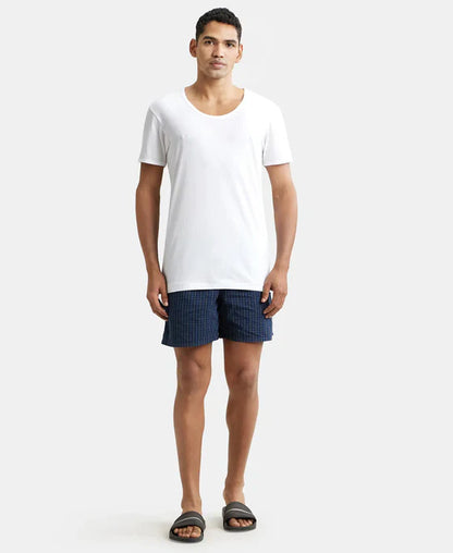 Jockey 8817 Men's Super Combed Cotton Round Neck Half Sleeved Vest (Pack Of 2)