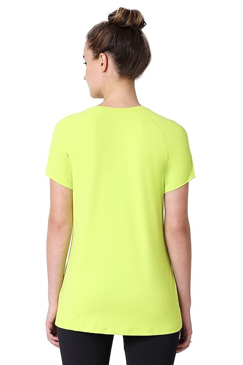 Van Heusen 88401 Women Proactive Regular Fit T-Shirt - Polyamide Elastane - Anti Bacterial, Round Neck, Quick Dry, Short Sleeve