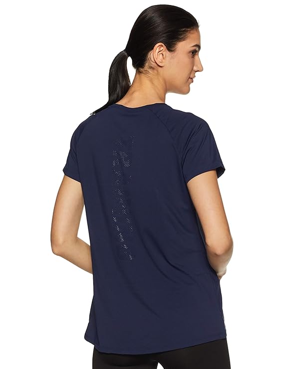 Van Heusen 88401 Women Proactive Regular Fit T-Shirt - Polyamide Elastane - Anti Bacterial, Round Neck, Quick Dry, Short Sleeve