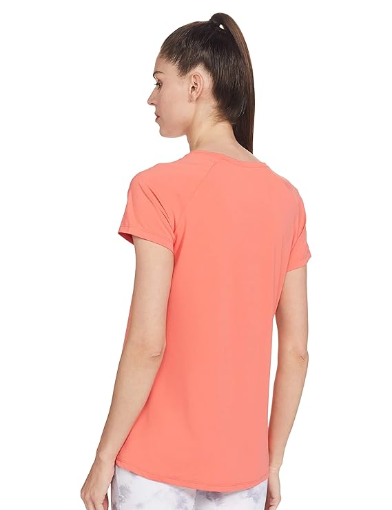 Van Heusen 88401 Women Proactive Regular Fit T-Shirt - Polyamide Elastane - Anti Bacterial, Round Neck, Quick Dry, Short Sleeve