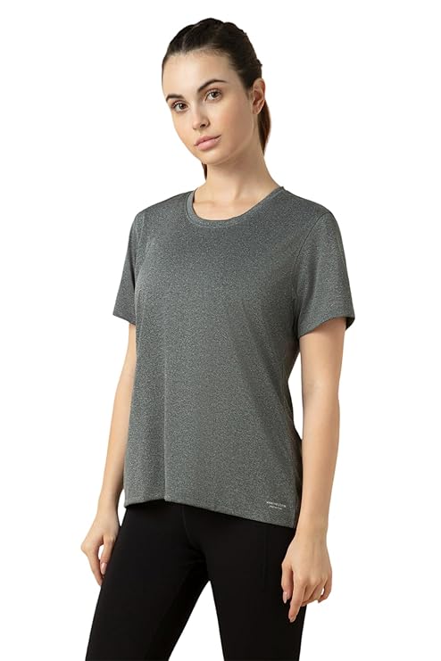 Van Heusen 88416 Women Solid Casual Round Neck T-shirt