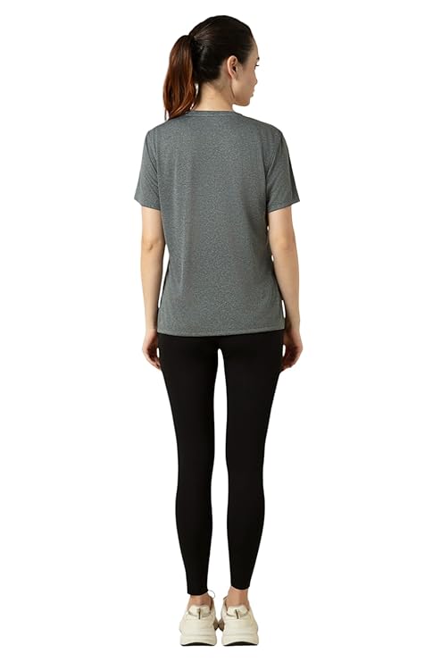 Van Heusen 88416 Women Solid Casual Round Neck T-shirt