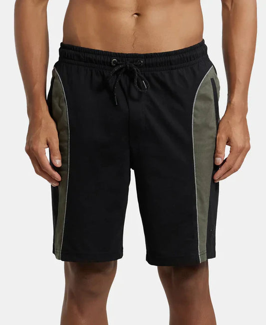 Jockey 9411 Men's Super Combed Cotton Rich Straight Fit Solid Shorts with Side Pockets