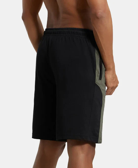 Jockey 9411 Men's Super Combed Cotton Rich Straight Fit Solid Shorts with Side Pockets