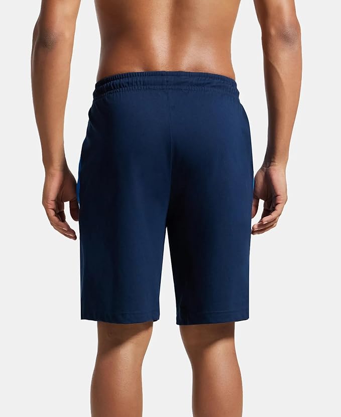 Jockey 9411 Men's Super Combed Cotton Rich Straight Fit Solid Shorts with Side Pockets