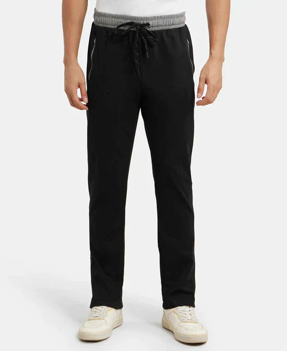 Jockey 9510 Men's Super Combed Cotton Rich Slim Fit Trackpants with Side Zipper Pockets