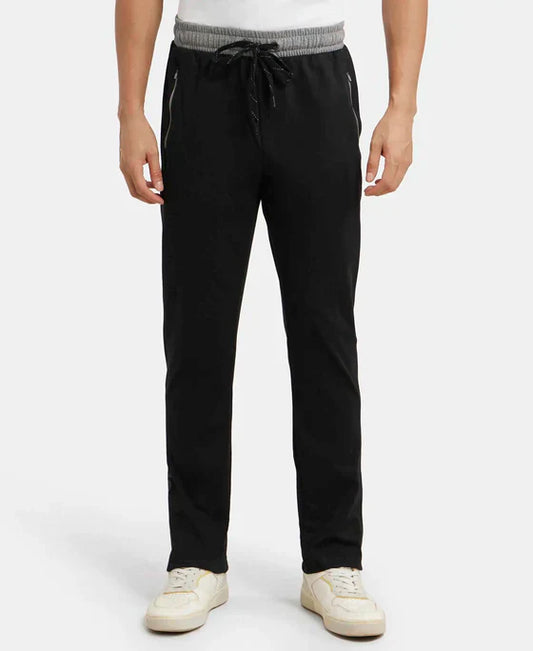 Jockey 9510 Men's Super Combed Cotton Rich Slim Fit Trackpants with Side Zipper Pockets