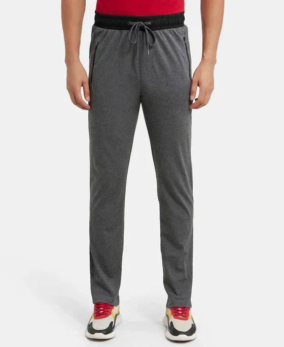Jockey 9510 Men's Super Combed Cotton Rich Slim Fit Trackpants with Side Zipper Pockets