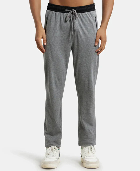 Jockey 9510 Men's Super Combed Cotton Rich Slim Fit Trackpants with Side Zipper Pockets