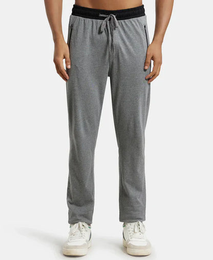 Jockey 9510 Men's Super Combed Cotton Rich Slim Fit Trackpants with Side Zipper Pockets
