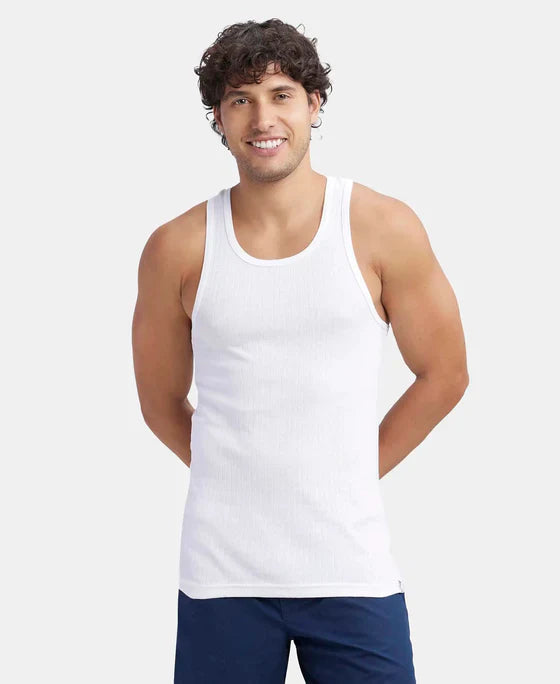 Jockey 9922 Men's Super Combed Cotton Rib Round Neck Racer Back Vest