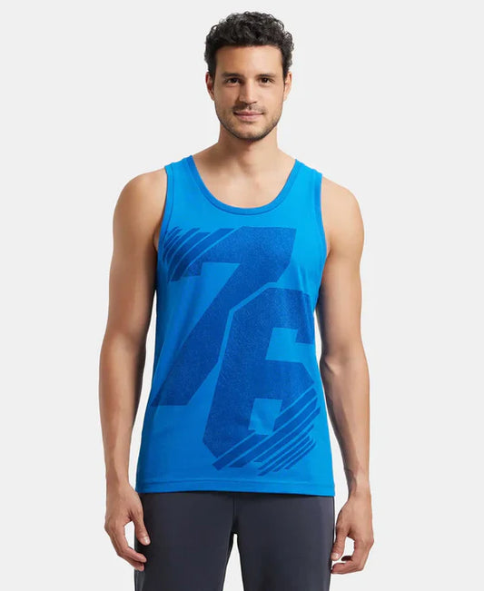 Jockey 9928 Men's Super Combed Cotton Rich Graphic Printed Low Neck Tank Top