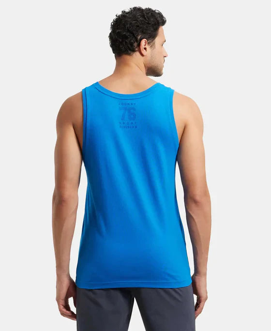 Jockey 9928 Men's Super Combed Cotton Rich Graphic Printed Low Neck Tank Top