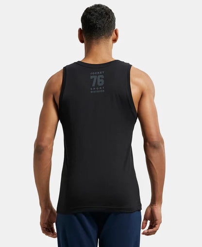 Jockey 9928 Men's Super Combed Cotton Rich Graphic Printed Low Neck Tank Top