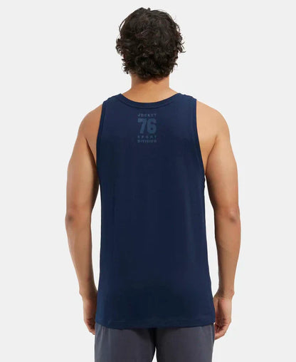 Jockey 9928 Men's Super Combed Cotton Rich Graphic Printed Low Neck Tank Top