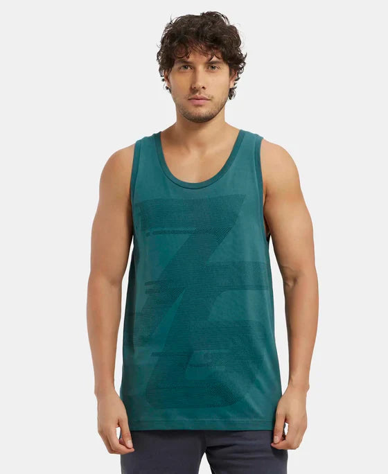 Jockey 9928 Men's Super Combed Cotton Rich Graphic Printed Low Neck Tank Top