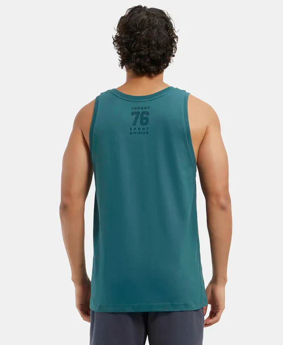 Jockey 9928 Men's Super Combed Cotton Rich Graphic Printed Low Neck Tank Top