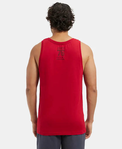 Jockey 9928 Men's Super Combed Cotton Rich Graphic Printed Low Neck Tank Top
