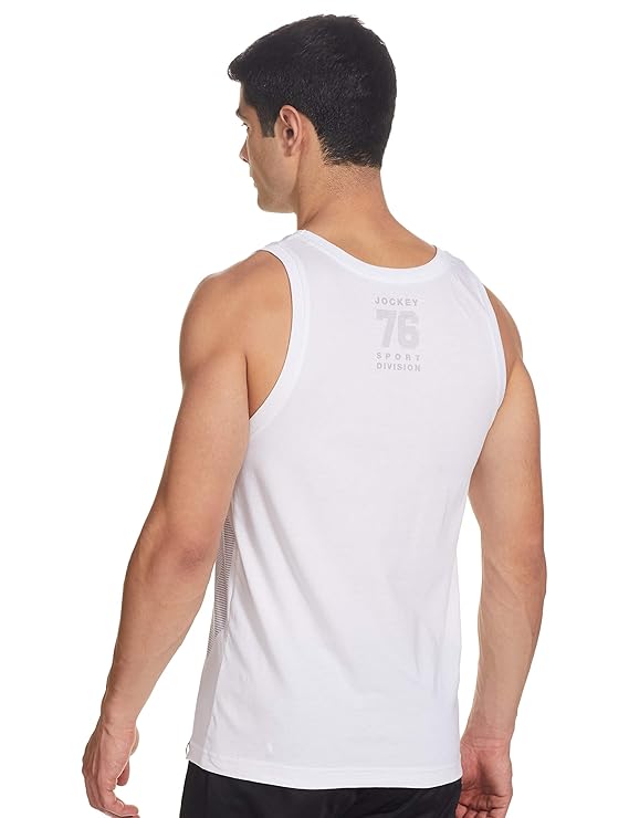 Jockey 9928 Men's Super Combed Cotton Rich Graphic Printed Low Neck Tank Top